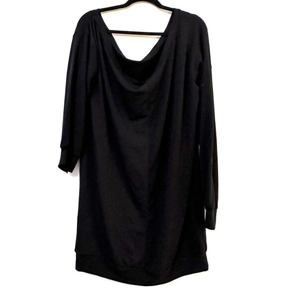 Missguided Womens Plus Size Off The Shoulder Mini T-Shirt Dress Black Size 12 - Picture 2 of 5